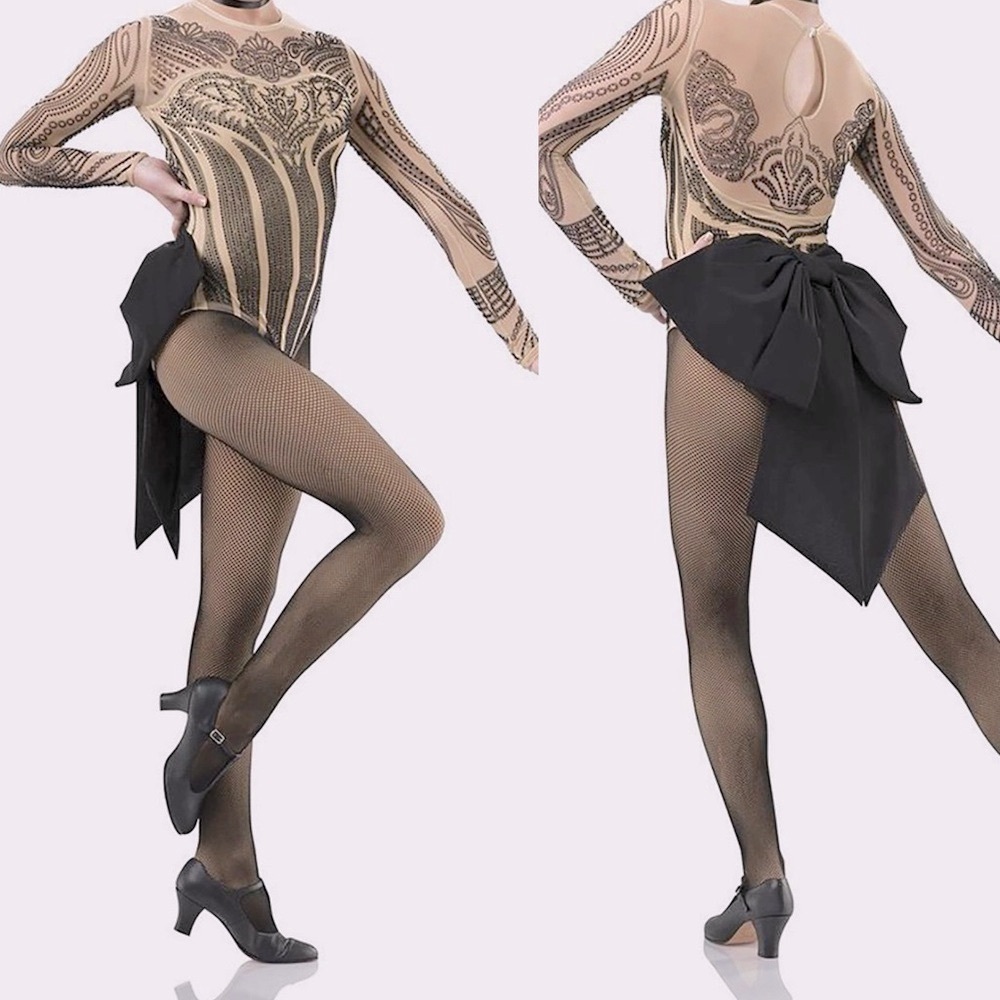 Black and Beige Dance Costume